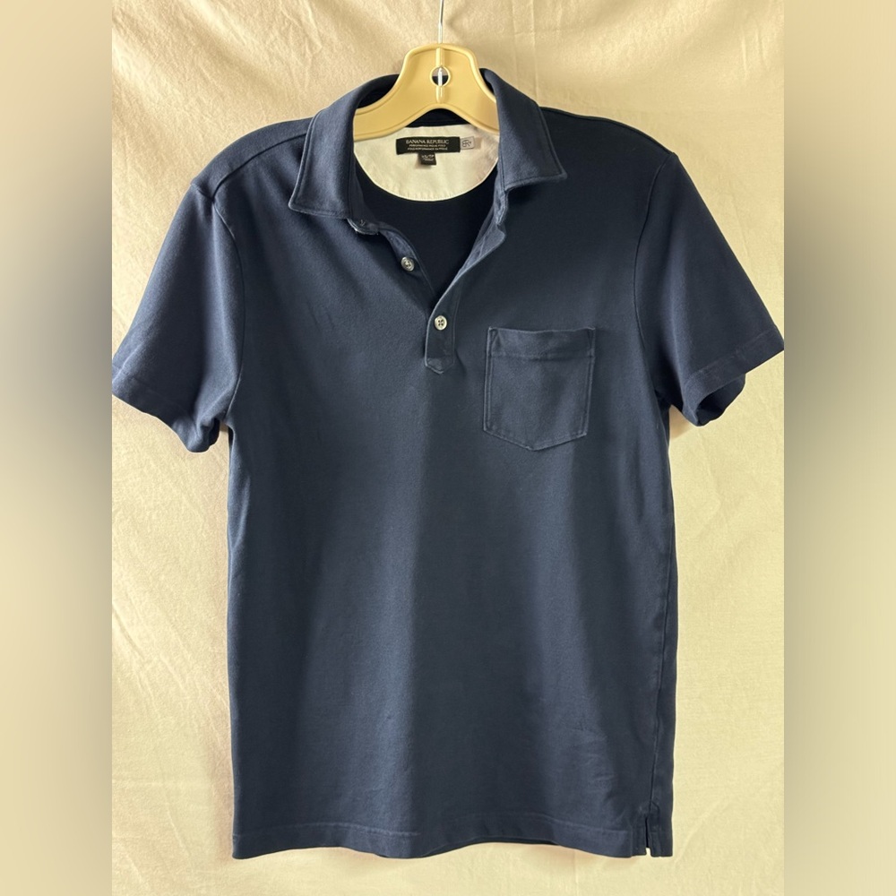 Banana Republic Performance Pique Polo Shirt Blue Size - XS